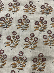 Olivyn Block Print Handloom Linen Fabric